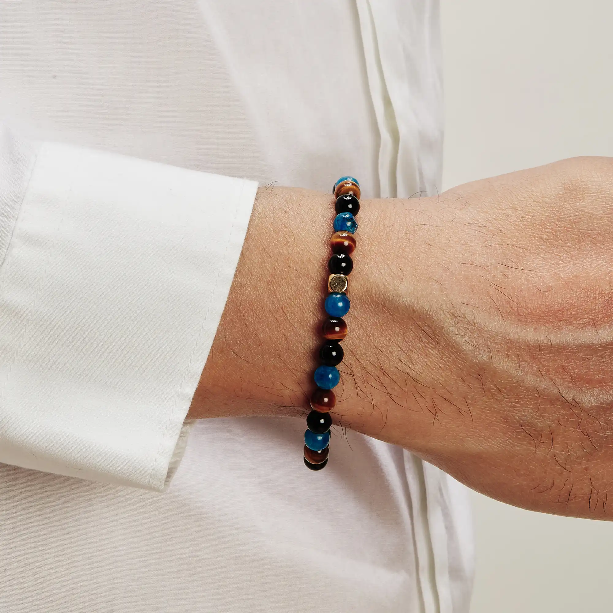 Bracelet homme apatite onyx