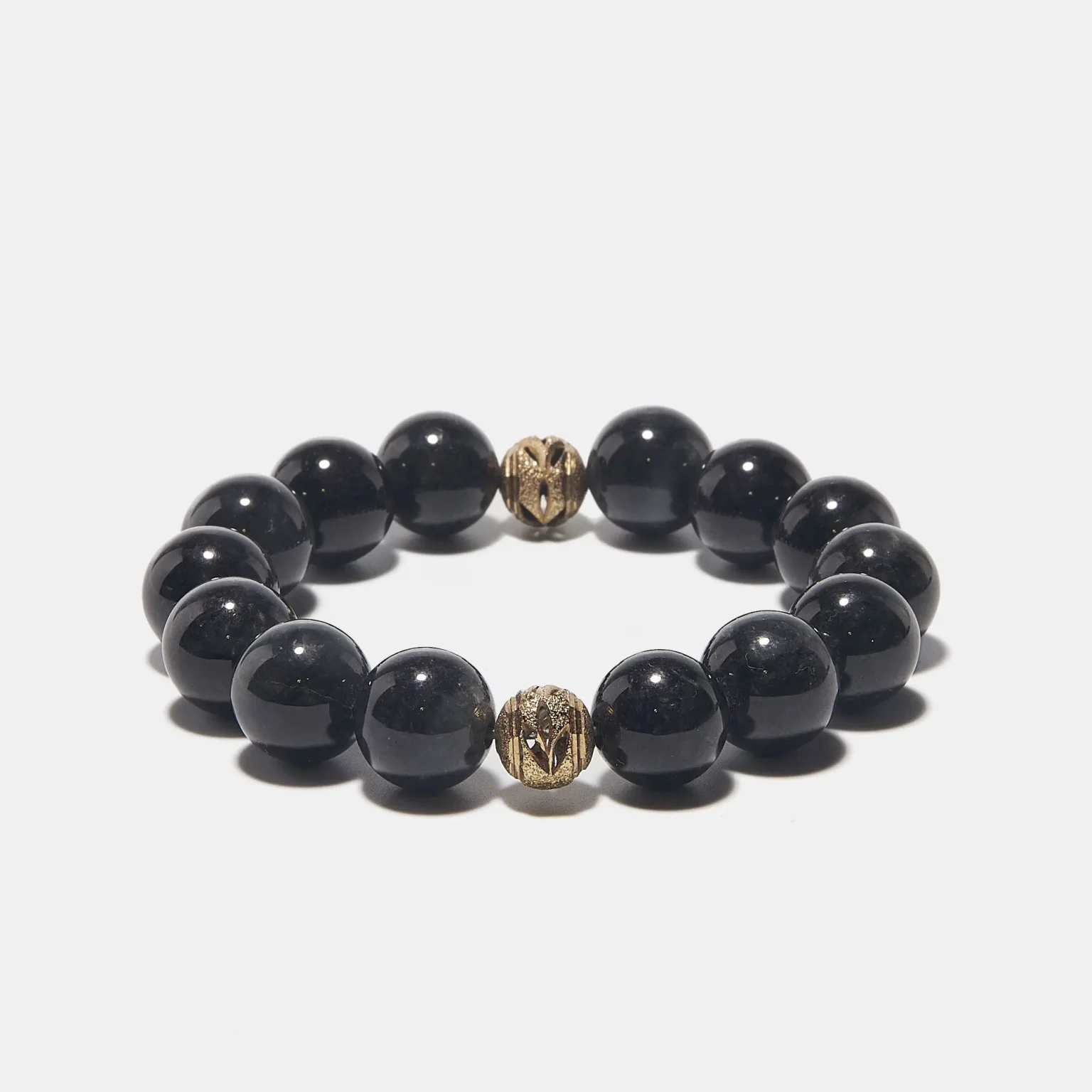 bracelet en perles de jade noir véritable