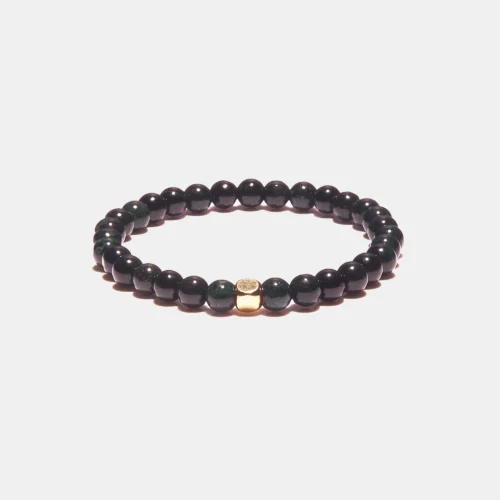 Bracelet en perles de jade noir