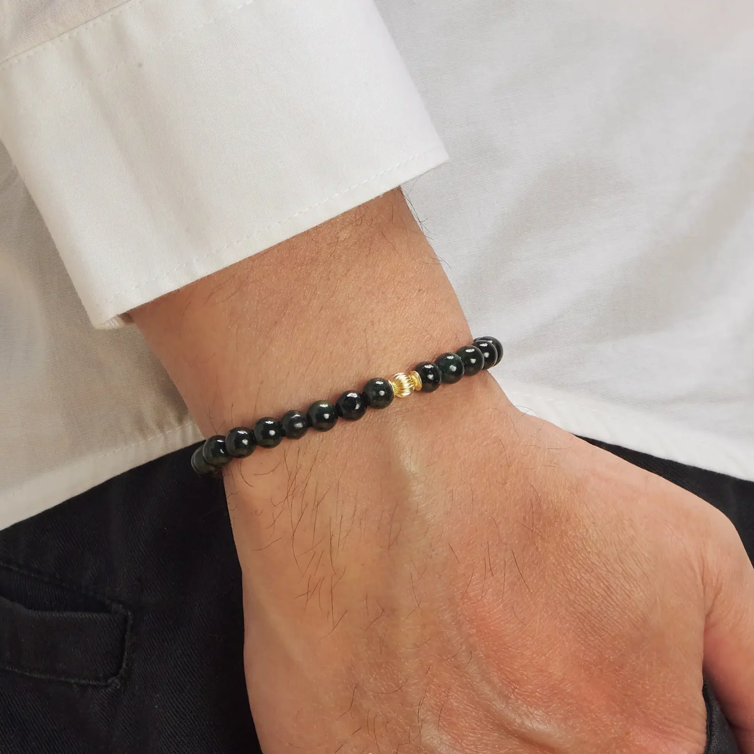 Bracelet en jade noir pour homme