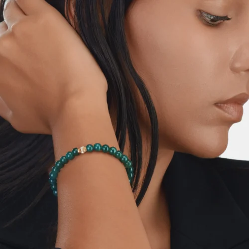 Bracelet dominical jade vert pour femme