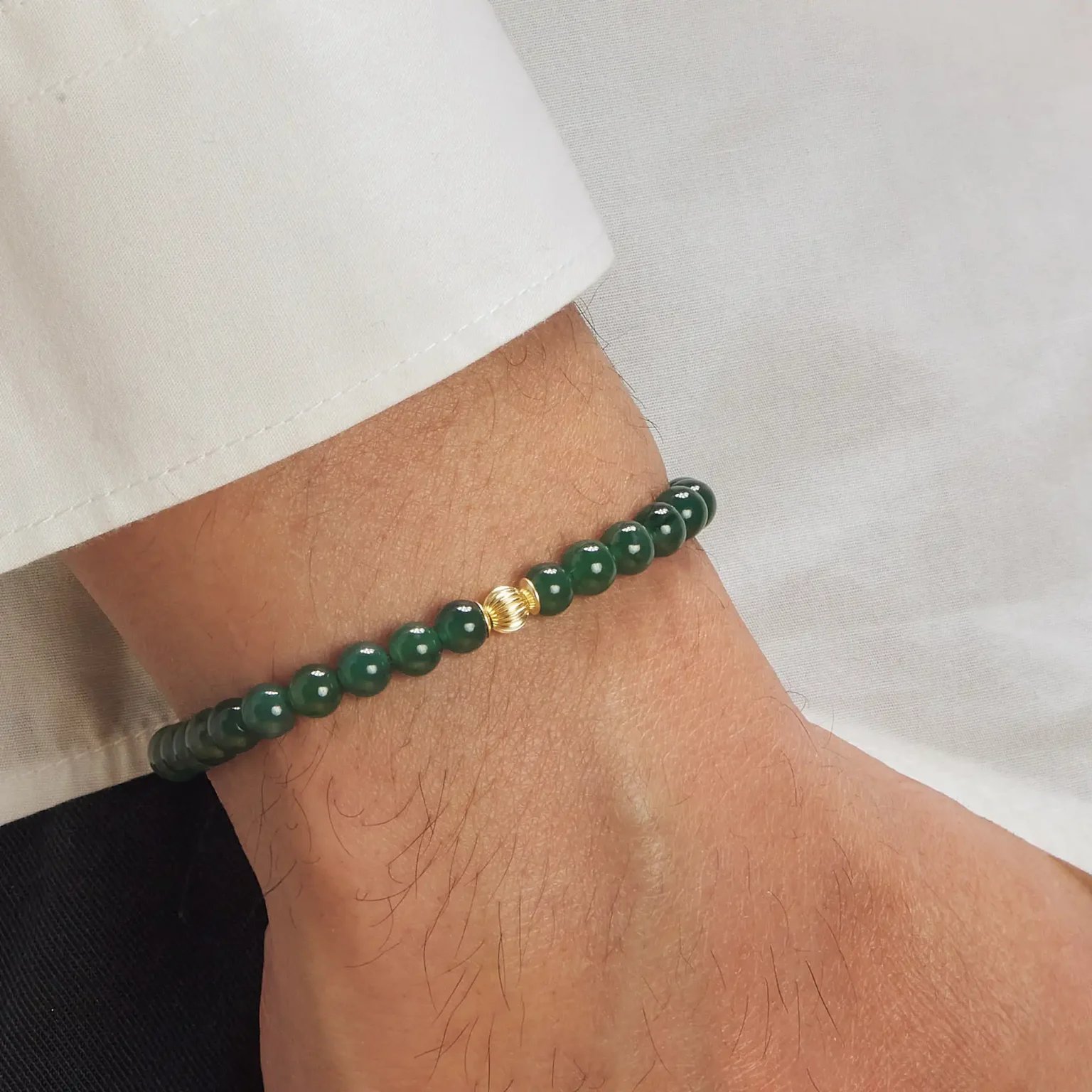 Bracelet dominical jade vert pour homme