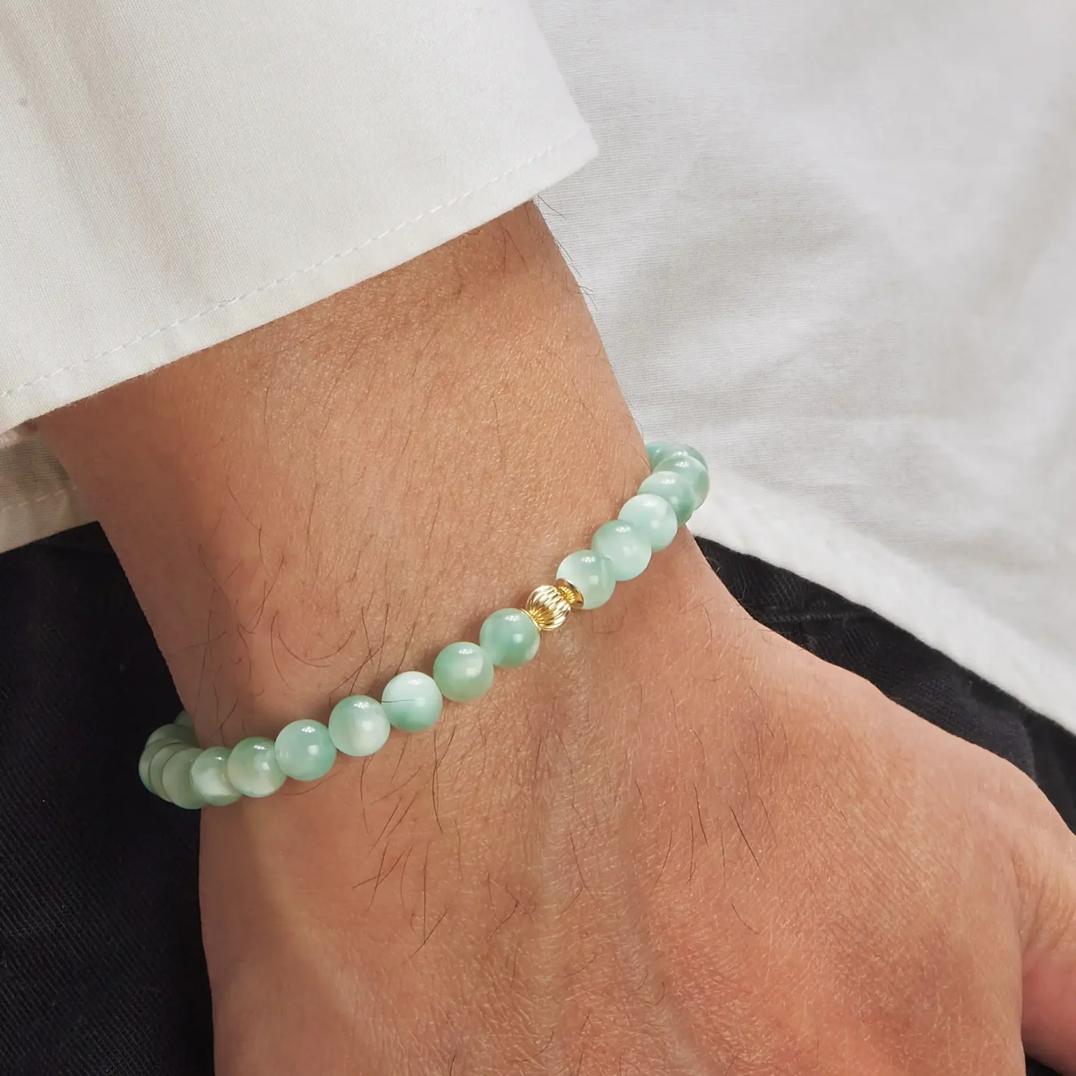 Bracelet lagon en jade profond