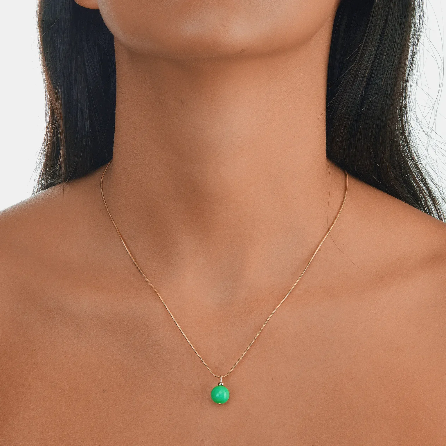 Collier en perles de jade vert