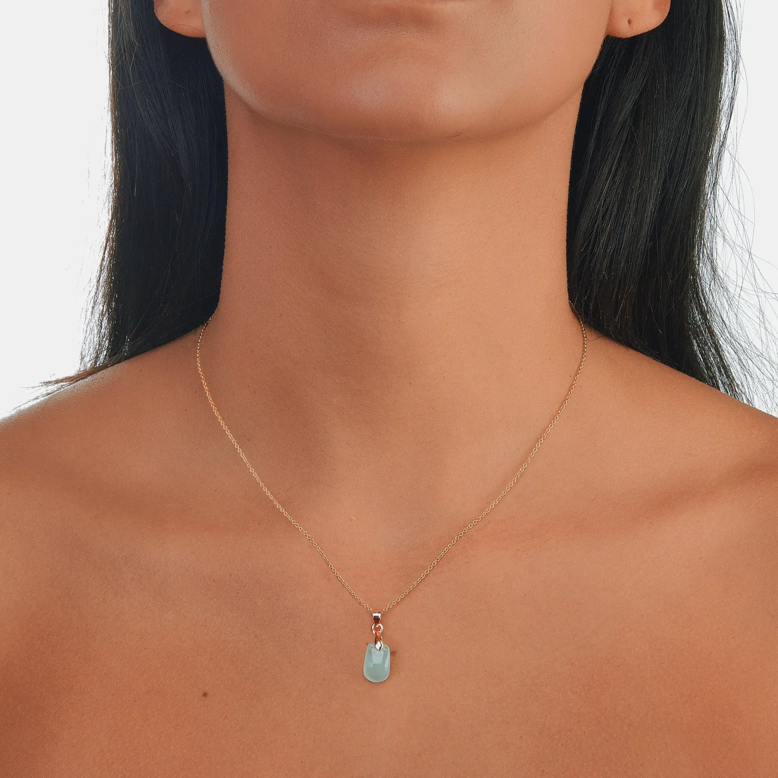 collier pour femme en jade translucide