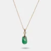 Collier forme de goutte en jade vert