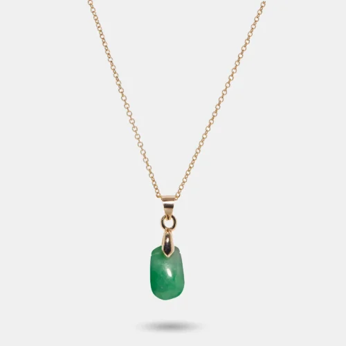 Collier forme de goutte en jade vert