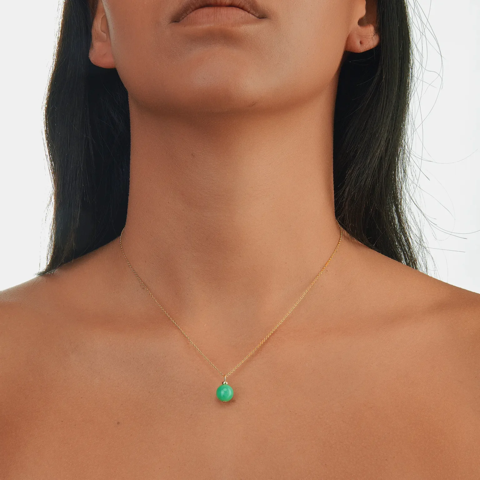 Perle de jade verte collier