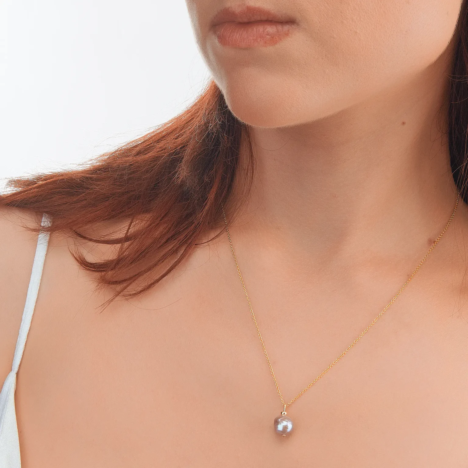 collier pour femme perle de culture lavande