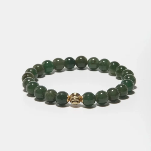Hotei bracelet en perle de jade vert