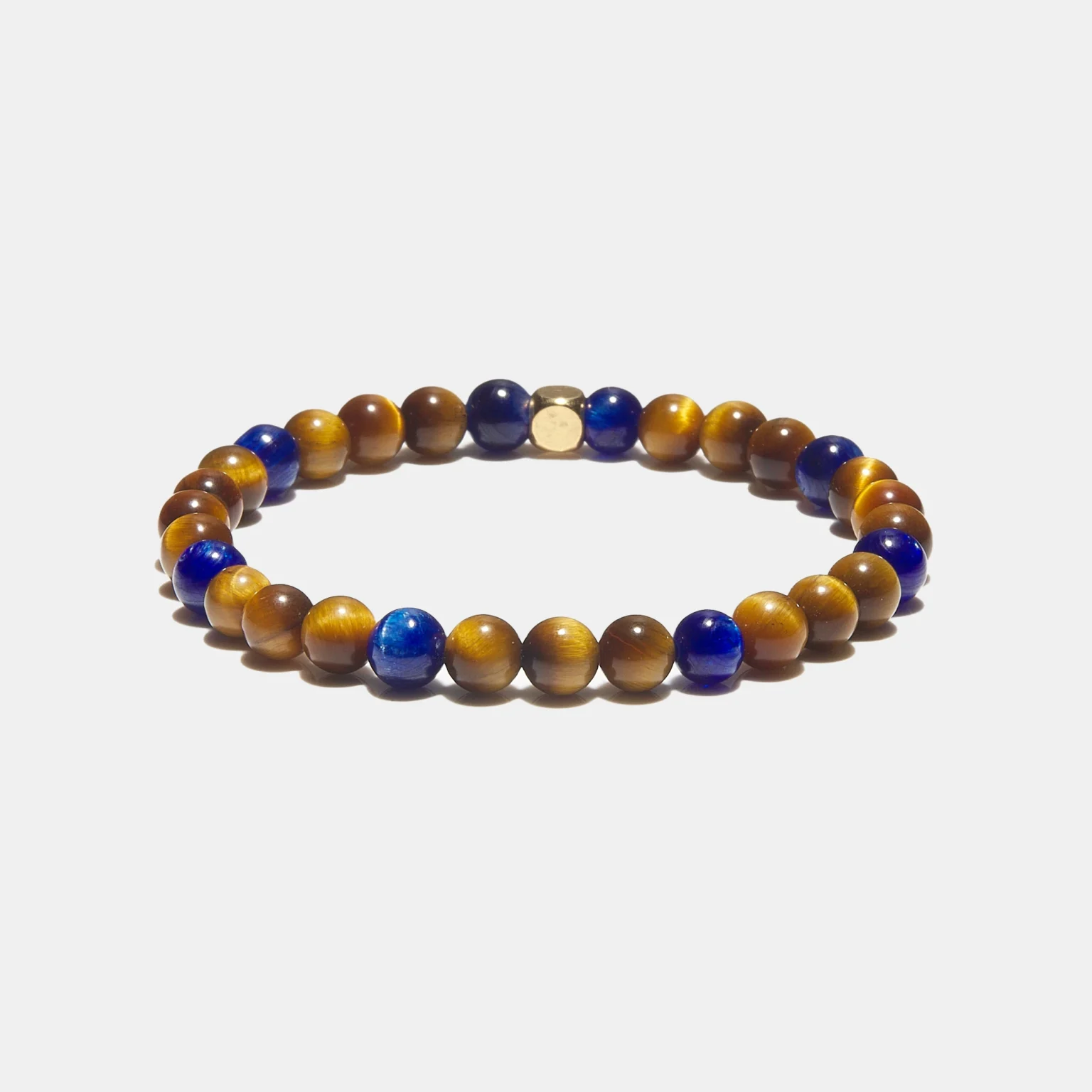 Bracelet kyanite et oeil de tigre homme