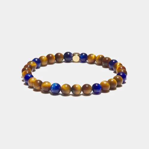 Bracelet kyanite et oeil de tigre homme